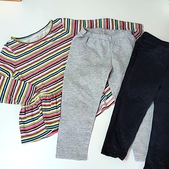 5/$30 GAP CARTER'S JUMPING BEANS Stripes Long Sleeve Glitter Sparkle Pan… - Picture 1 of 5